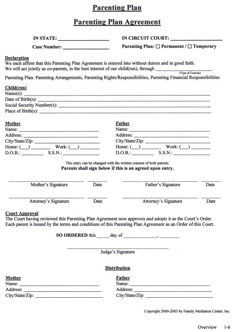 Parenting Plan Agreement Template from coparenting.com